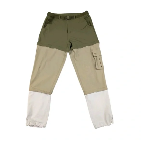 NWT Outdoor Voices RecTrek Zip Off Convertible Pants green and khaki Sma… - Picture 2 of 4